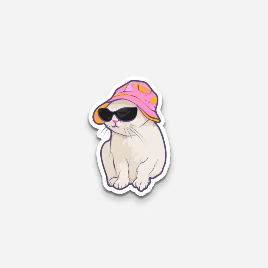 Cute Cat Wearing Sunglasses Sticker