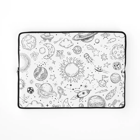 Black and White space Laptop Sleeve