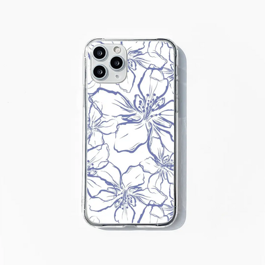 Flowers on White Canvas Pattern Phone Case