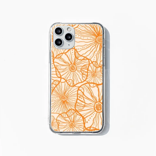 Orange Bloom- A Fusion of Nature and Patterns Phone Case