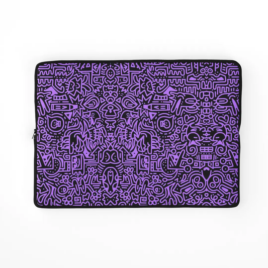 Purple Shapes Pattern Laptop Sleeve