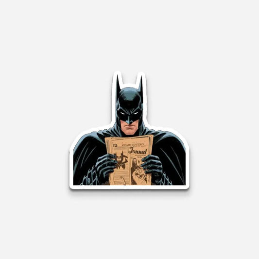 Batman Reading the Newspaper Sticker