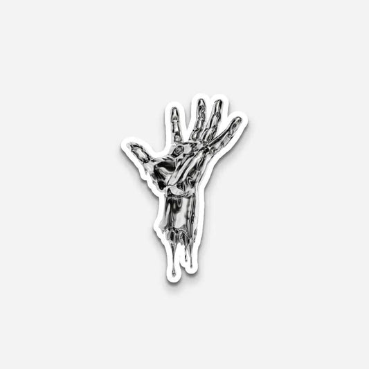 Melting Metal Hand Sticker