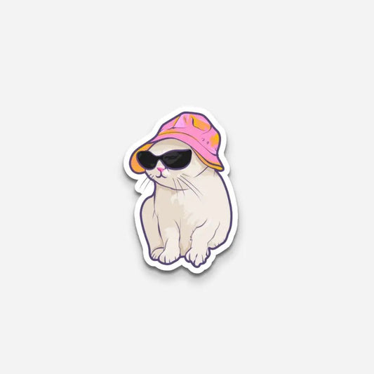 Cute Cat Wearing Sunglasses Sticker